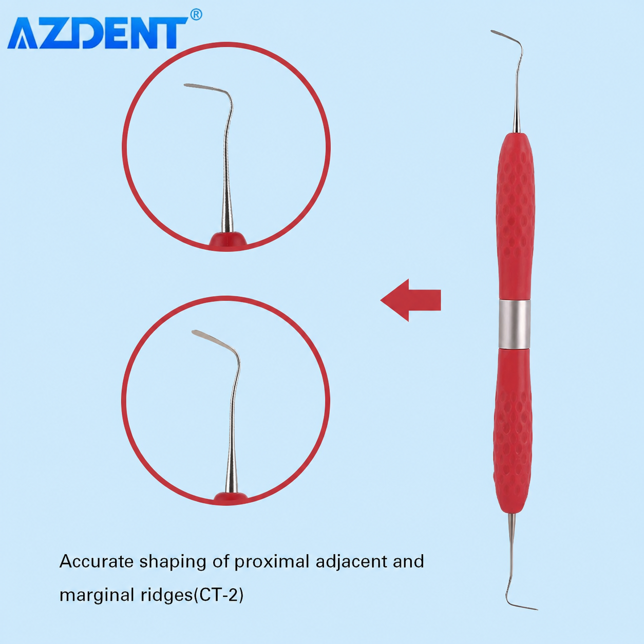 プロフェッショナル AZDENT 歯科修復ナイフ、樹脂用シリコンハンドルフィラー、義歯に最適