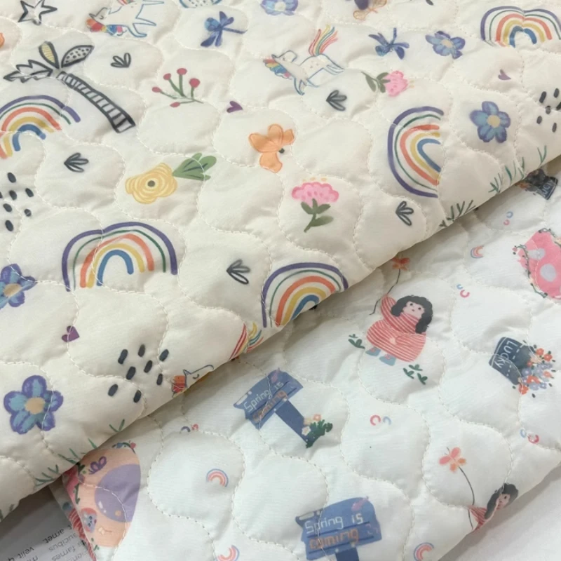 秋冬漫画パッド入り生地子供の綿入りコートスカートベストパンツバッグ DIY キルティング綿生地