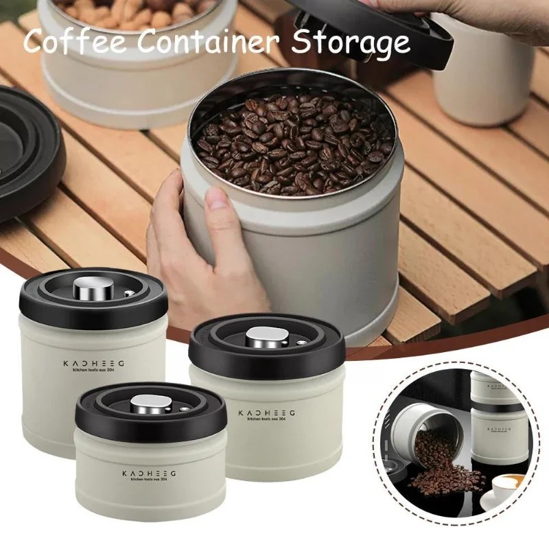 750/1100/1600 ミリリットルコーヒー豆保存容器真空コーヒー密封缶ステンレス鋼のコーヒー豆瓶を新鮮なキッチンで使用