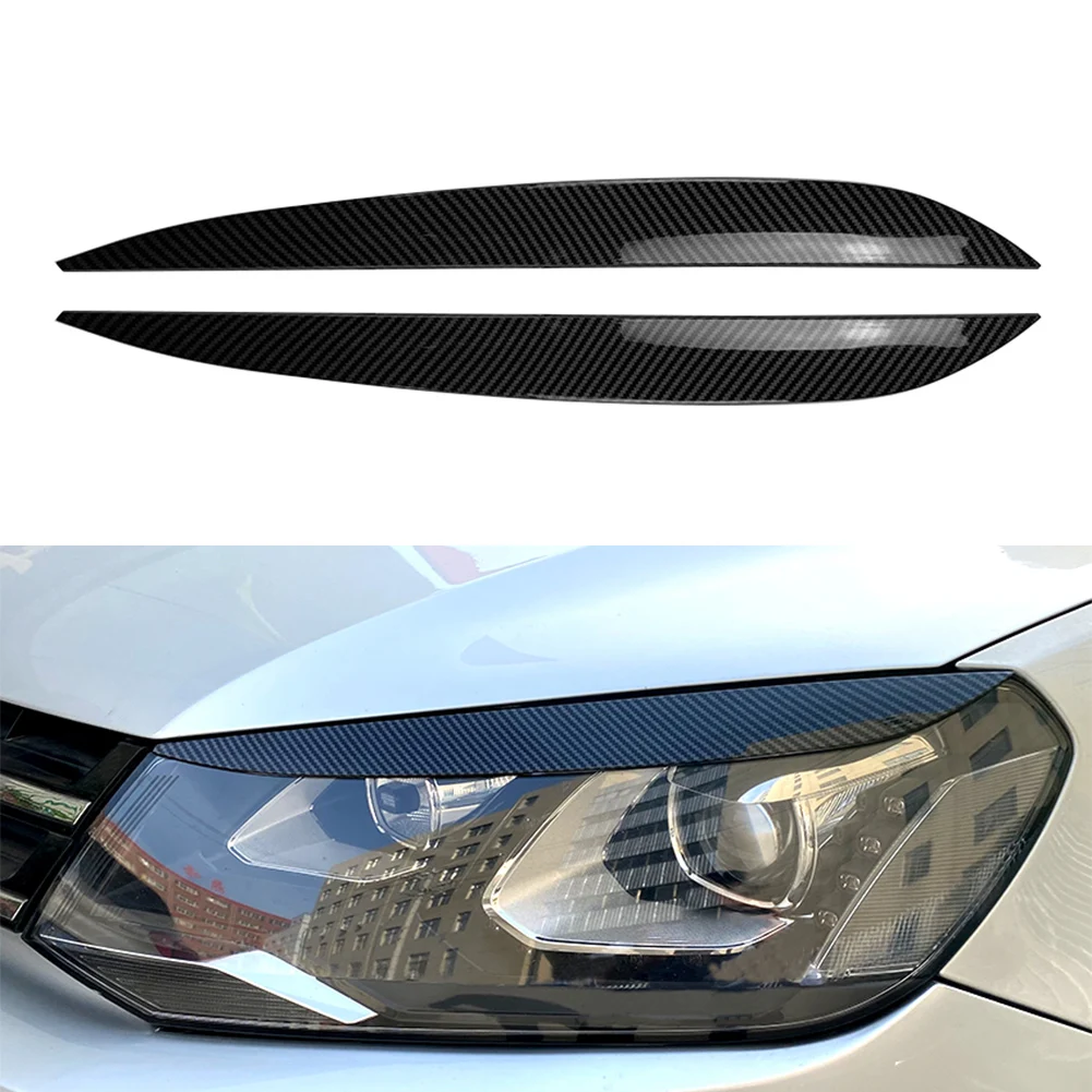 フォルクスイーゲン VW トゥアレグ 2010 2011 2012 2013-2018 まぶたフロントヘッドライトカバー眉毛トリムステッカーヘッドランプカーアクセサリー