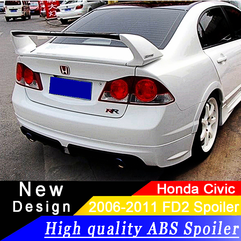 ホンダシビック 2006-2011 ABS FD2 スポイラー 3 部分または 4 部分シビック車のブーツカバーリアウイング