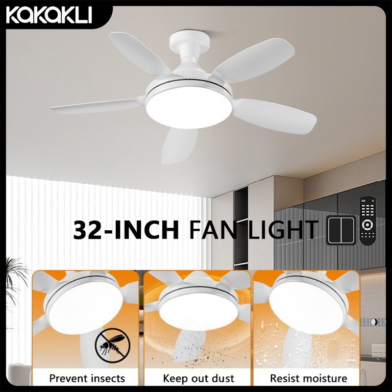 LED ファンライト ブラシレスモーター 32 インチシーリングファンタイミング調光強風力シーリングファンライトホームサイレントファンランプ付き