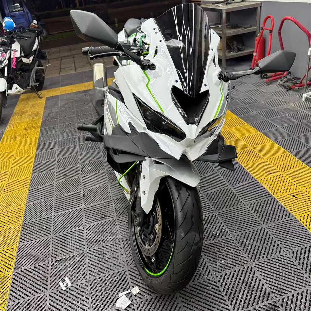 カワサキ ZX-4R ZX-4RR ZX-25R 2023 オートバイフロントスポイラー空力翼 ABS 黒固定翼スポイラーフェアリングキット