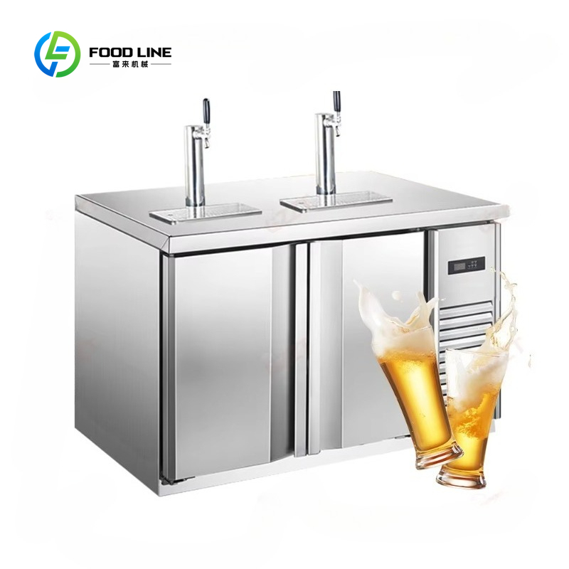 カスタマイズされた自動ドラフトビール Kegerator ディスペンサーマシン実用的な手頃な価格の冷蔵庫樽生ビールタワードリンクディスペンサー