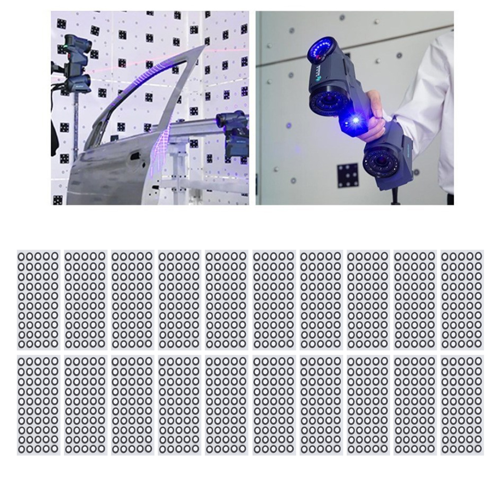 1000 個/20 シート 3D スキャンマーカー ID 6 ミリメートル外径 10 ミリメートル高反射強粘着 3D トラッキングドット基準点マーカー