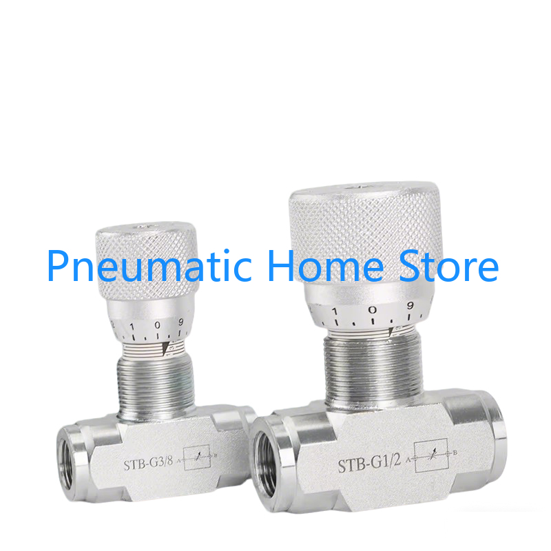 STB G1/4 G3/8 G1/2 G3/4 G1 Bi-Directional Flow Restrictor Hydraulic Valve Carbon Steel Flow Control Valve for Hydraulic
