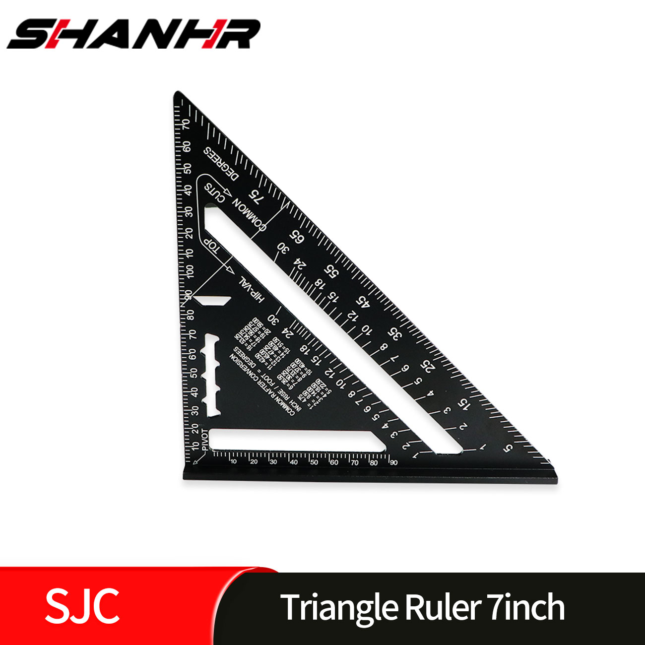 SHANHR アルミ合金三角定規 7 インチ 90 度角度分度器メトリック正方形ビルディングフレーミングツール