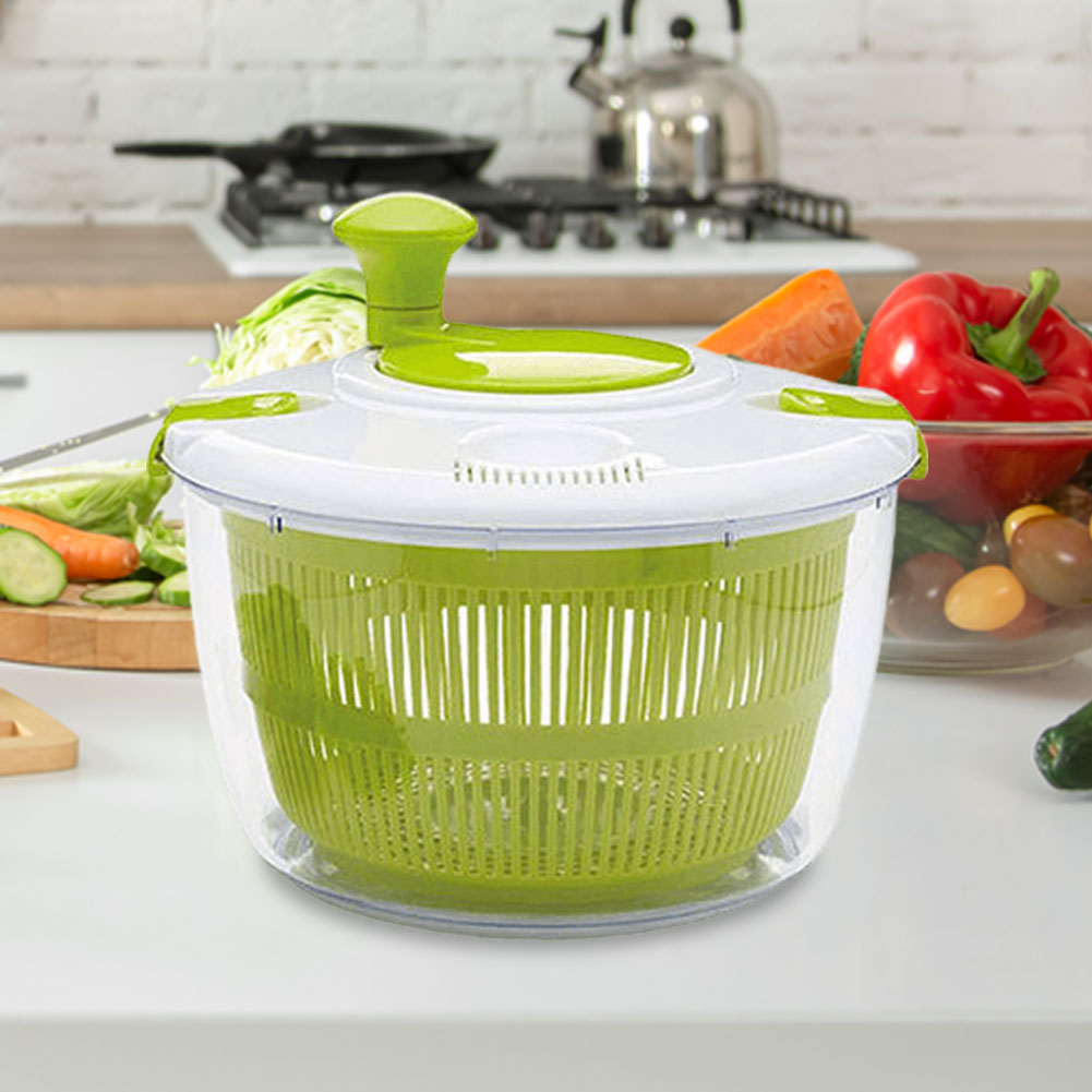 5 L 手動レタススピナー 多用途野菜洗浄乾燥機 サラダ野菜とフルーツの洗浄と乾燥用の回転式野菜洗浄機