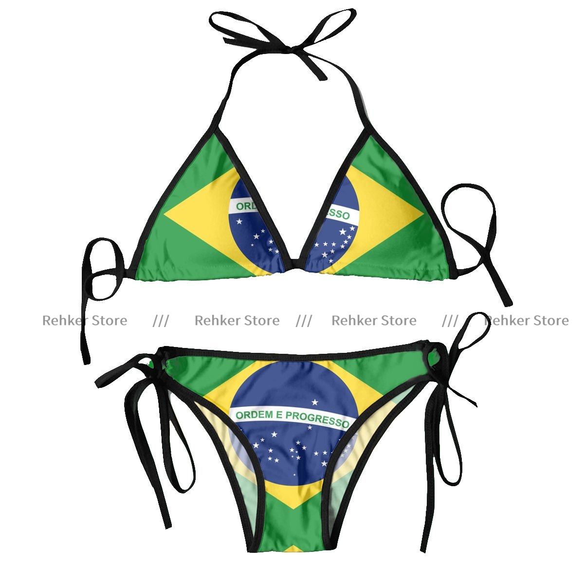 ビキニセット水着女性水着セクシーなプッシュアップ水泳水着ブラジル国旗ビーチウェア夏ブラジル