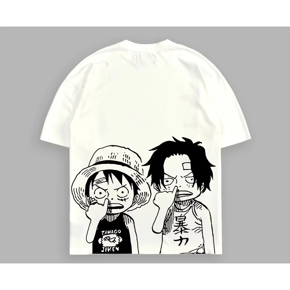 2026 新しいホット夏 2026 ワンピースメンズ Tシャツ男性ルフィ子供アニメグラフィック半袖コットンルーズフィットアニメトップ Tシャツ