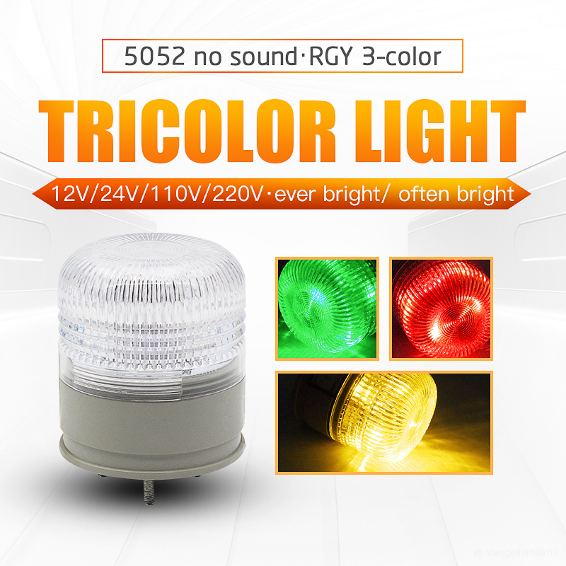 トリコロールストロボ警告灯点滅交通信号インジケータライト赤黄緑 LED 12V 24V 220V ブザーセキュリティアラーム