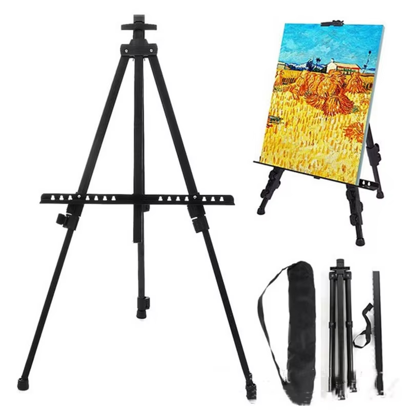 ポータブル調整可能な金属スケッチイーゼルスケッチ描画アーティスト画材スタンド折りたたみトラベルイーゼル棚付きバッグ屋外