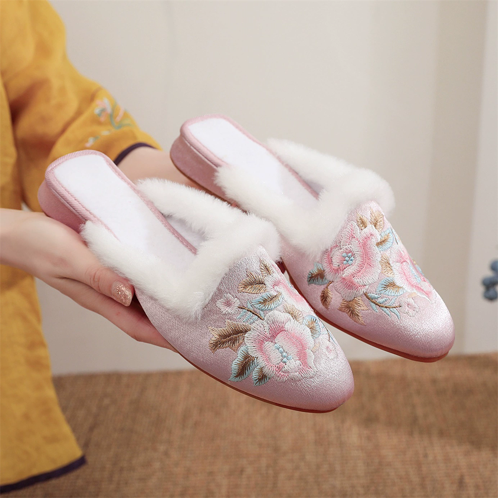 ファッション刺繍レディースシューズカジュアル韓服サンダル Zapatos デ Mujer 古代衣装女性のスリッパ Pantuflas 靴女性のための