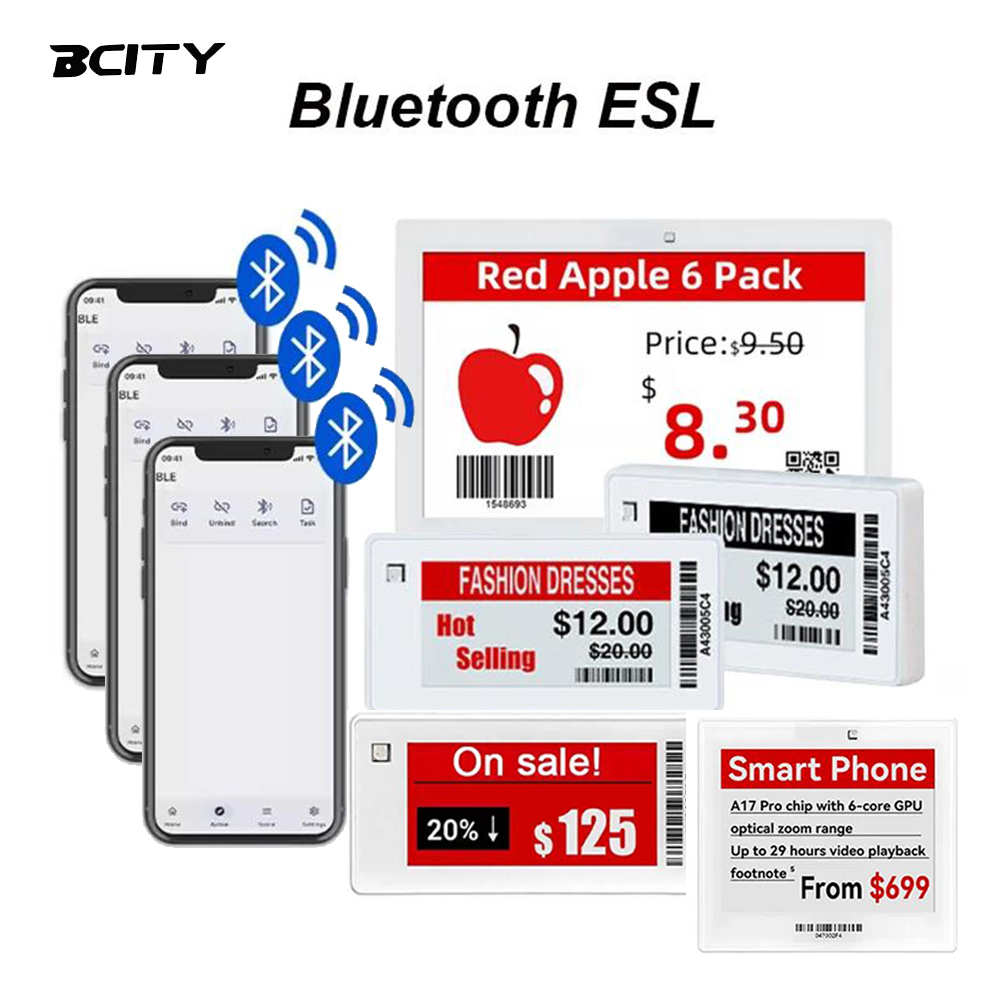 Bluetooth ESL システム スマート小売電子ペーパー棚ラベル、店舗用