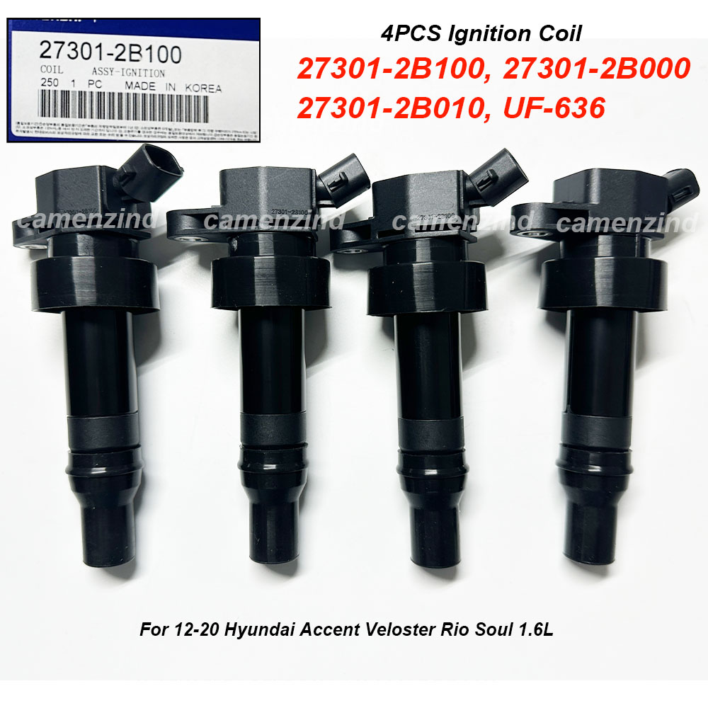 4 個点火コイル 27301-2B100 27301-2B000 27301-2B010 UF-652 H-yundai アクセント L4 1.6L K-ia リオ L4 1.6L 273012B100