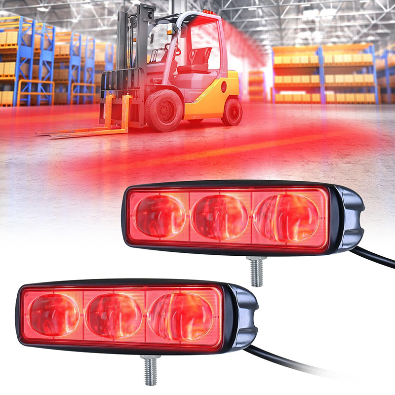 30 ワット LED フォークリフト安全ライト赤色リニア倉庫危険エリア警告灯 12V-80V マテリアルハンドリング用安全スポットライト