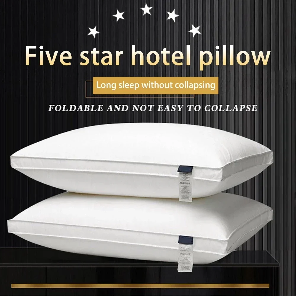5 つ星ホテル枕、綿 100% ベッド枕、大人の家庭用人間工学に基づいたネックサポート枕