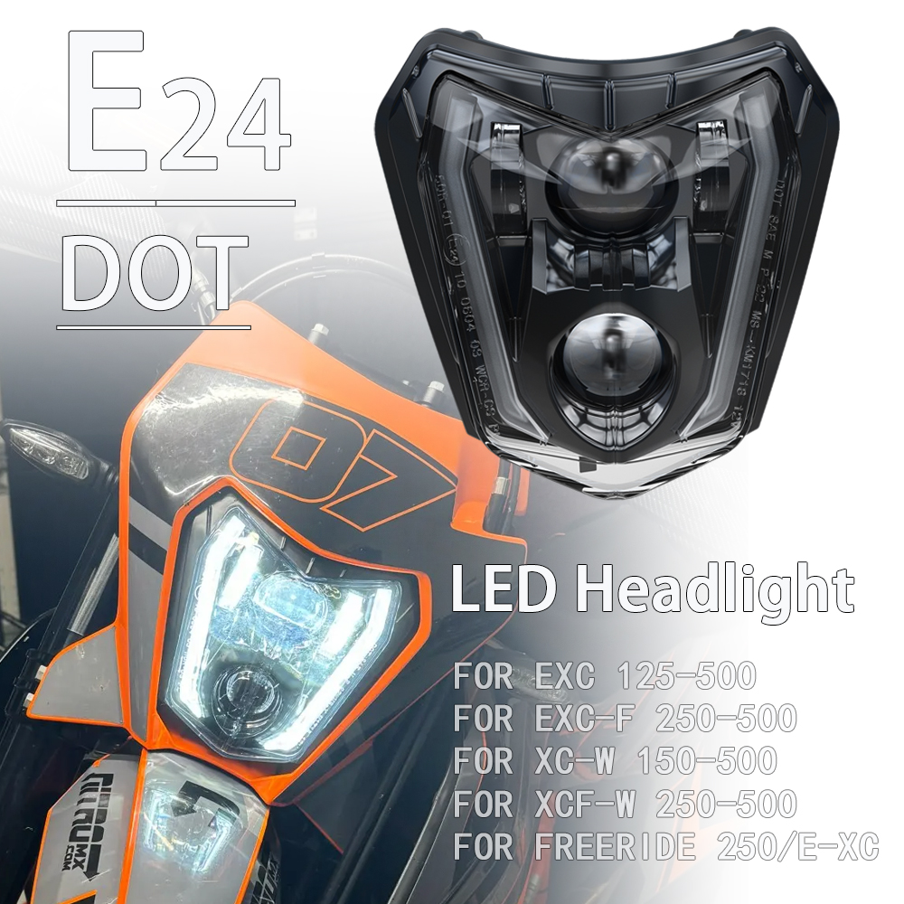 LED ヘッドライトヘッドランプ KTM EXC EXC-F 125 150 200 250 300 350 400 450 500 XC-W XCF-W 2014-2023 フリーライドオートバイライトランプ
