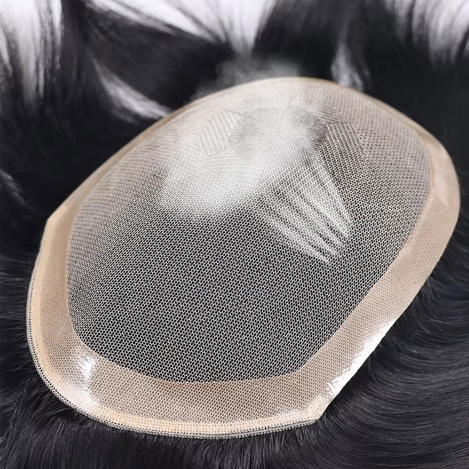 Breathable 60# Lace With Npu Men Toupee Human Hairpiece Undetectable Male Hair Wig Hair Replacement System Unit Men's Prosthesis