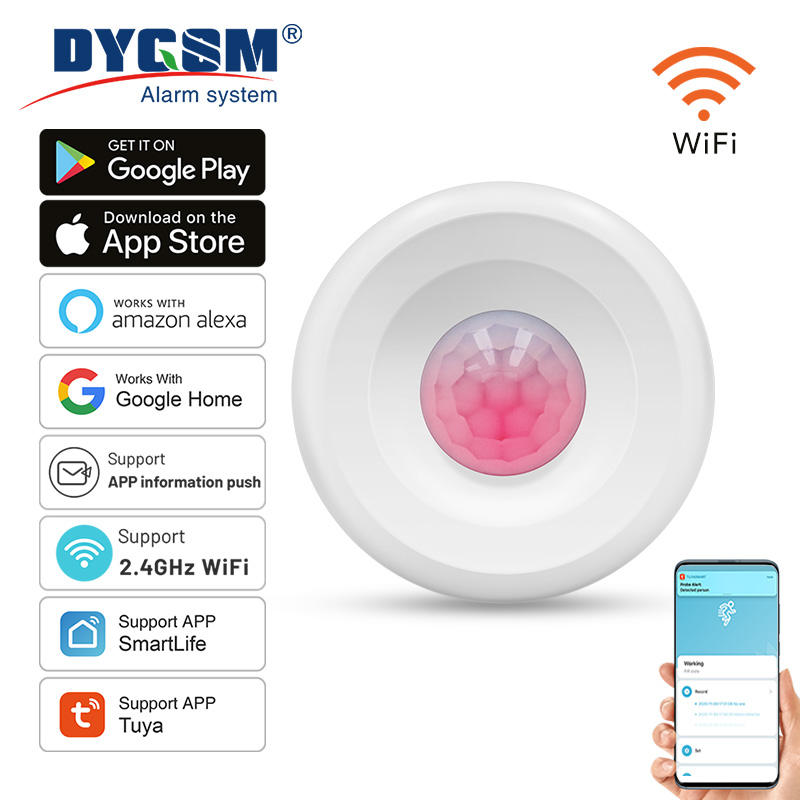 Tuya WiFi スマート PIR モーション検出センサー セキュリティ盗難警報センサー スマート ライフ アプリ制御サポート Alexa Google ホーム