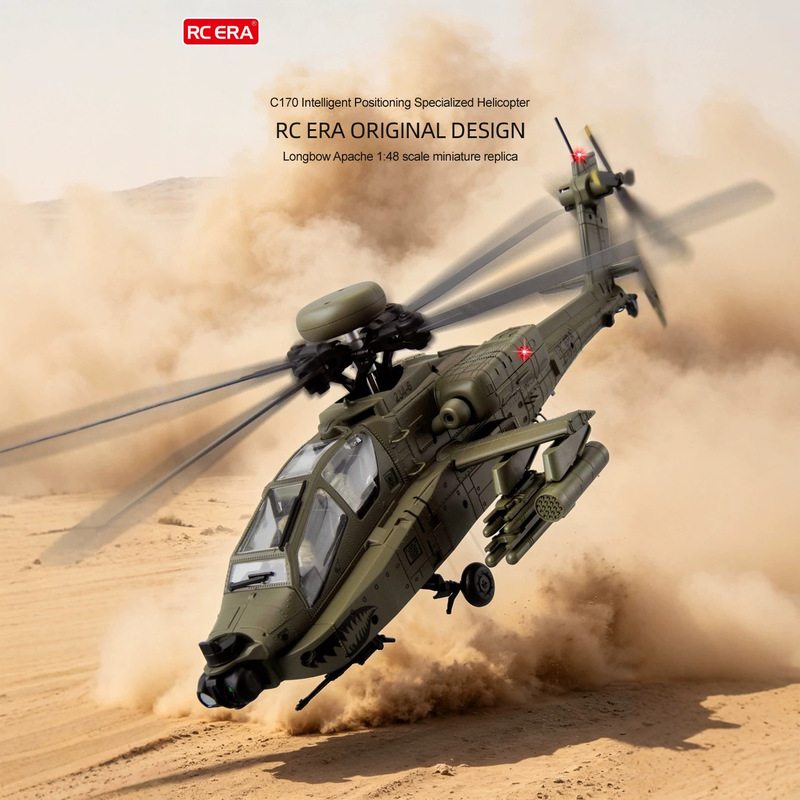 在庫あり新しい RcEra C170 Ah64D Rc ヘリコプター 6 チャンネルインテリジェントスタントシングルローターエルロンスケールなし大人屋内屋外