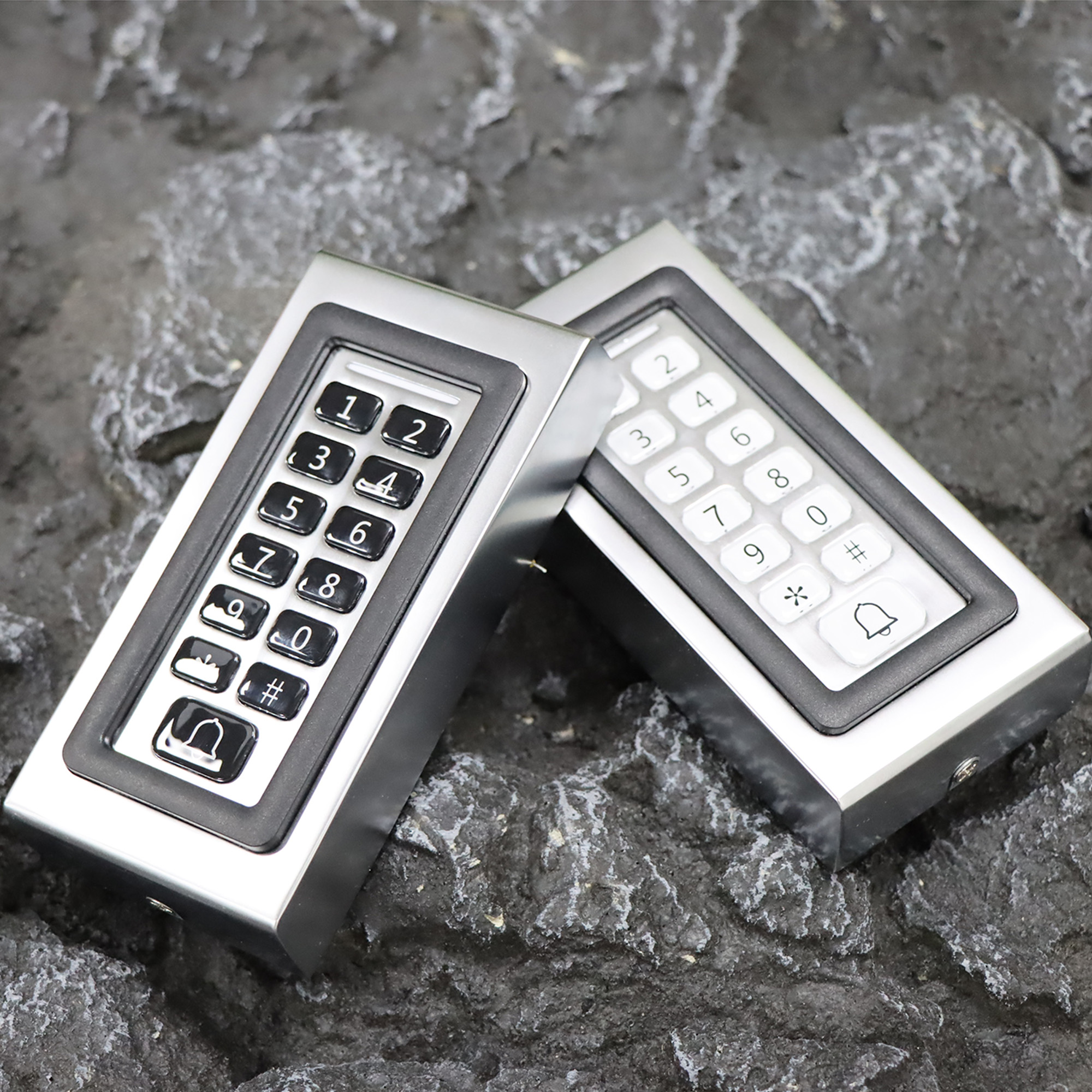 金属ゲートオープナードアロック屋外アクセス制御キーパッドクリスタルボタン EM カードリーダー PIN コード RFID IP67 防水 Wiegand 26
