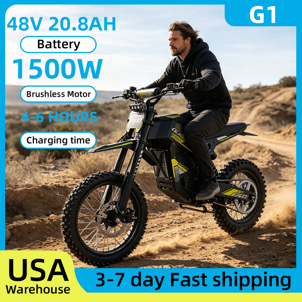 新しい G1 電動電動自転車ダートバイク 1500W 48V 20.8AH 電動バイクファットタイヤ窒素サスペンション E ダートバイク 十代の若者たちと大人用