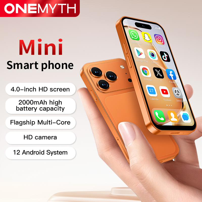 2026 新品 ONEMYTH オレンジ A18 Pro、4.0 インチ、Android 12.0 システム、2000mAh バッテリー、4G ネットワークデュアル SIM カード、ミニスマートフォン