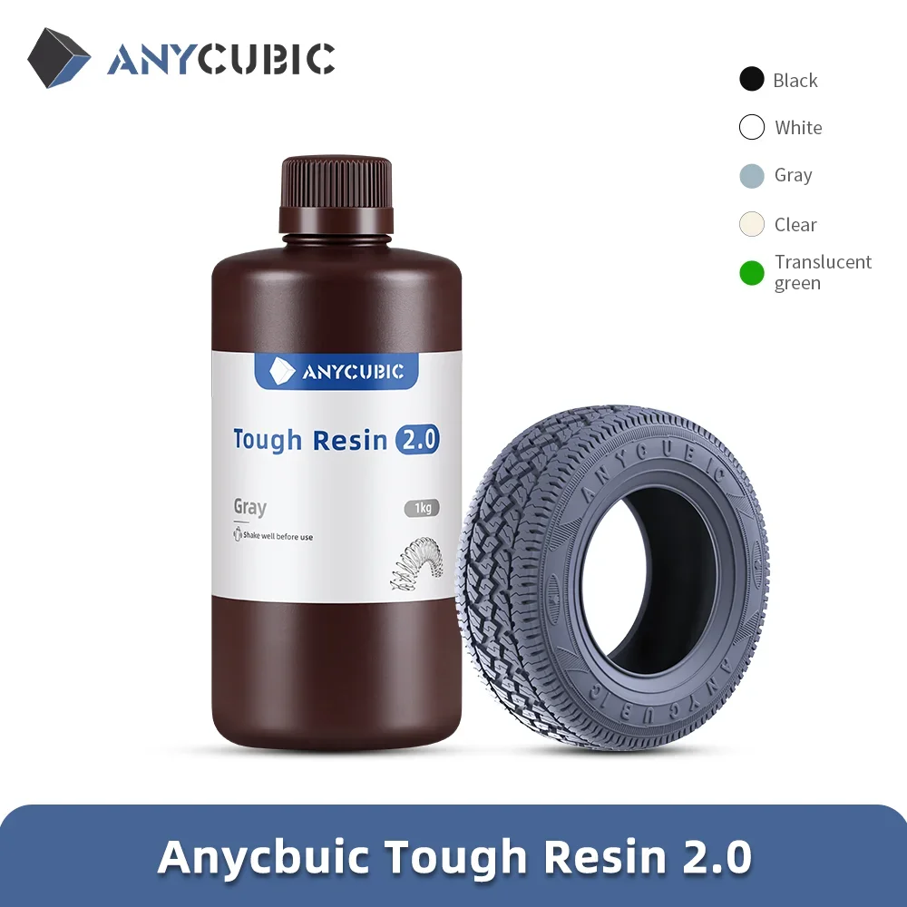 ANYCUBIC UV タフ樹脂 2.0 柔軟な 3D 印刷材料フォトンモノラル液晶 3D プリンタ 405nm 高精度 3D 印刷解像度