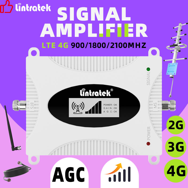 Lintratek 携帯信号増幅器 GSM B8 900 LTE B3 1800 B28 700 2G 3G 4G データ携帯電話ブースターキット電話用信号を増幅
