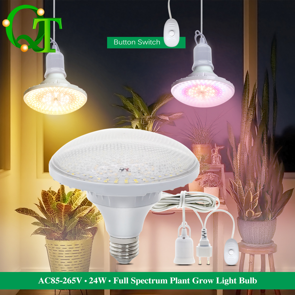 GRAXGROW 24 ワット E27 成長電球 6 スペクトルビーズ形成アルミニウムランプ本体はさまざまな植物の成長に適しています