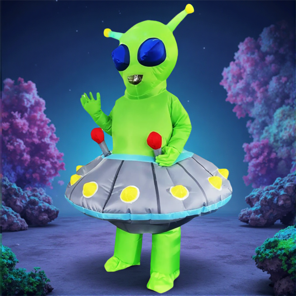 面白いマスコット UFO エイリアン ET 宇宙飛行士インフレータブル衣装ドレススーツ大人 Purim カーニバルハロウィンアニメパーティーコスプレ衣装