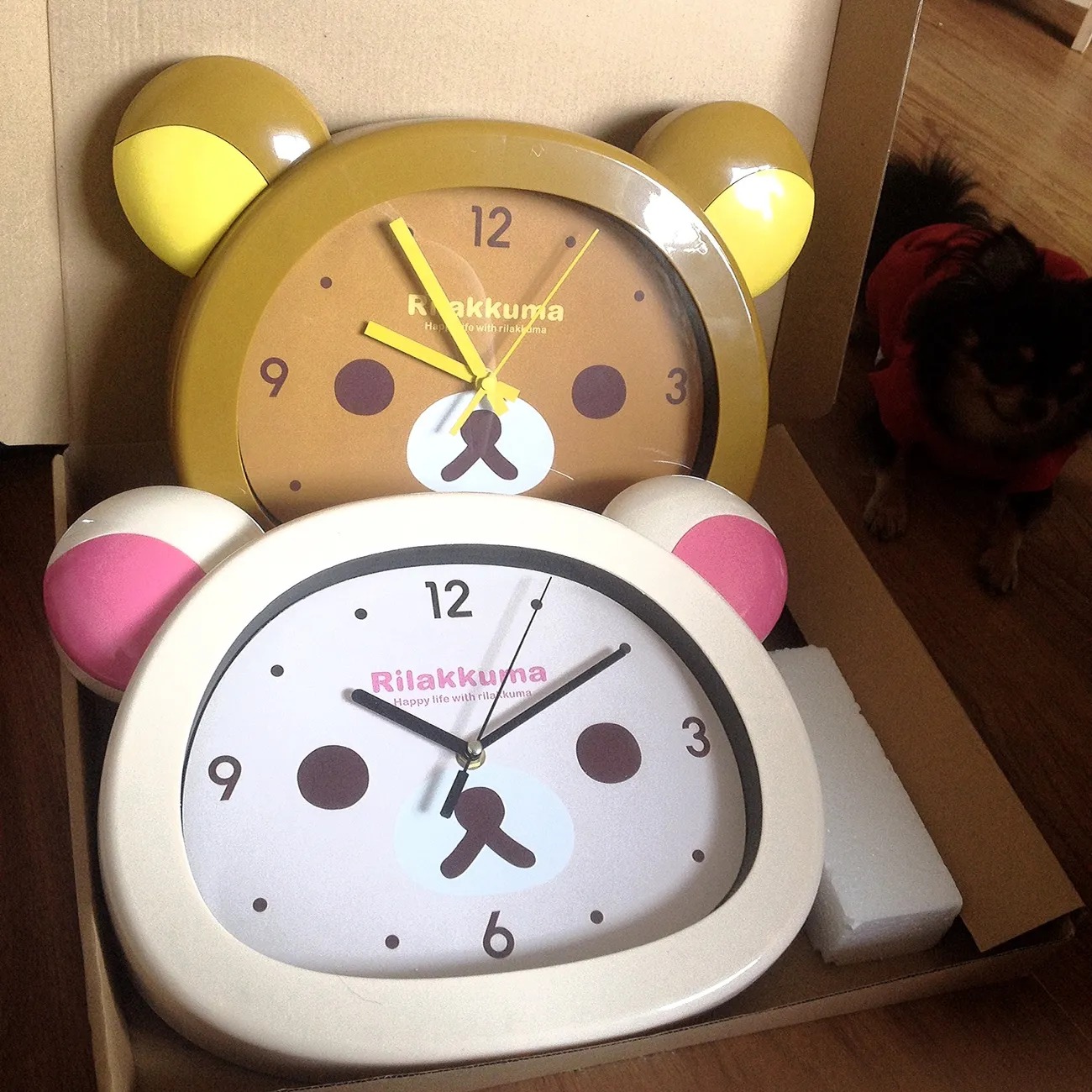 漫画リラックマクマ壁時計かわいいコリラックマミュート秒クォーツ時計大型壁掛け時計ベッドサイドルーム家の装飾