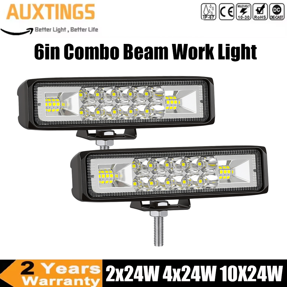 2X 4X 10X 6インチ 24 W 追加ヘッドライト、オフロードヘッドライト、4 X 4 トラック、トラクター、SUV、UTV 用の 12 V 24 V リバースライト
