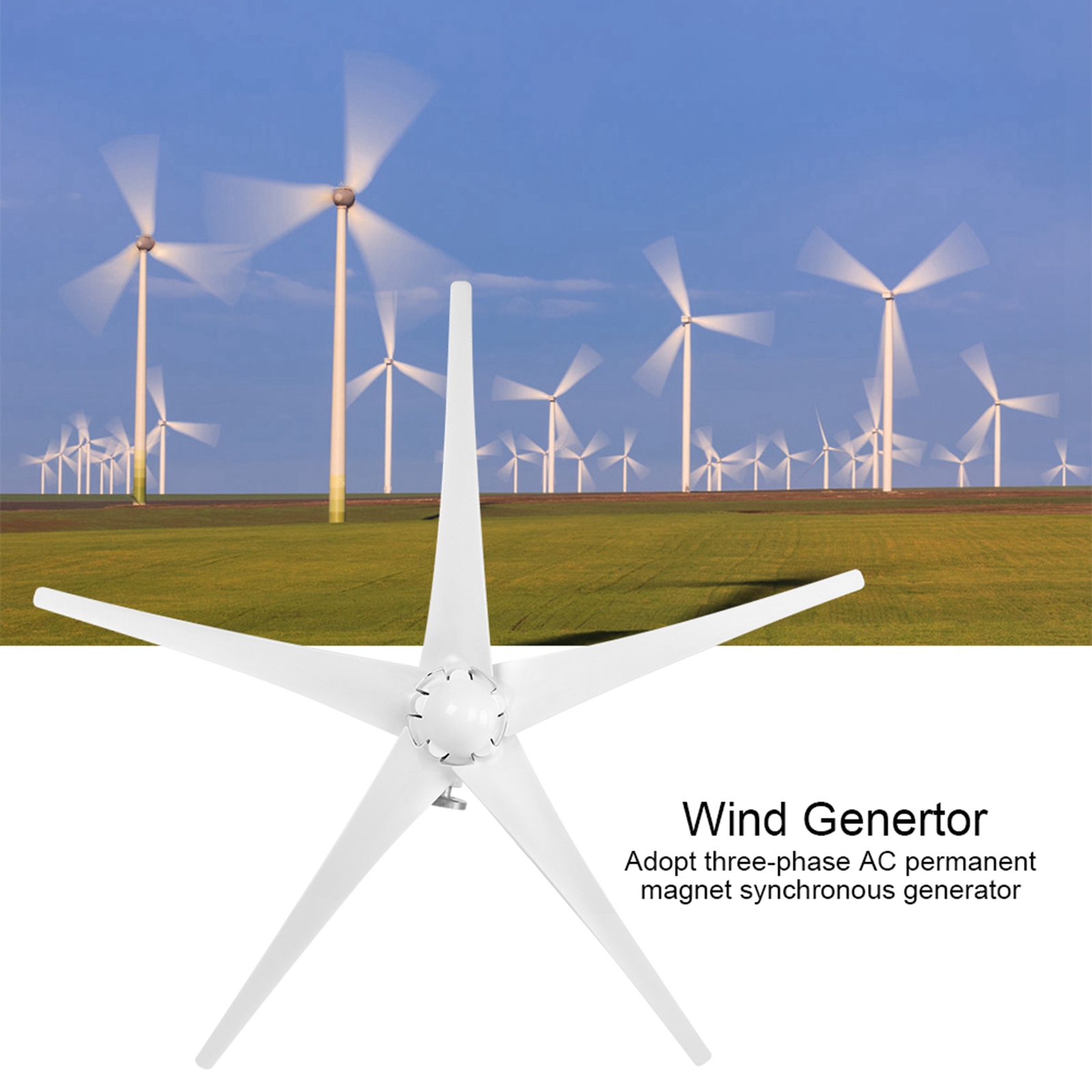 5 ブレード風力発電機 800W 小型風力発電機 5 ブレード電源部品タービンキット海洋家庭用充電 800W 風力発電機