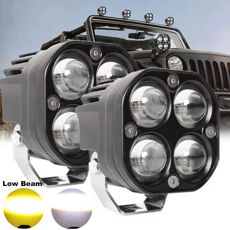 12D 3 インチオートバイ LED ワークライトホワイトアンバースポットライトフォグランプオフロード 4x4 トラクタージープ 12V 24V 車のヘッドライト
