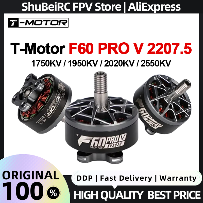 T-Motor F60 Pro V 2207.5 ブラシレスモーター 1750/1950/2020/2550kv 5-6S 4mm シャフト直径 FPV レーシング RC フリースタイル ドローン用