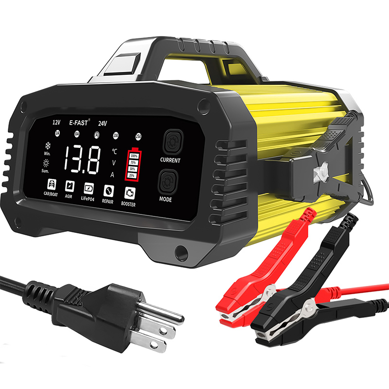 Smart 25A Car Battery Charger 12V/24V Trickle Maintainer for Auto Boat RV Truck