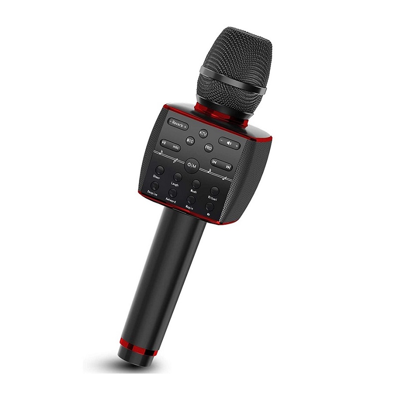 カラオケマイク Bluetooth ワイヤレスプロフェッショナルダイナミックマイクポータブル歌唱マシン家庭用 KTV パーティー大人/子供ギフト