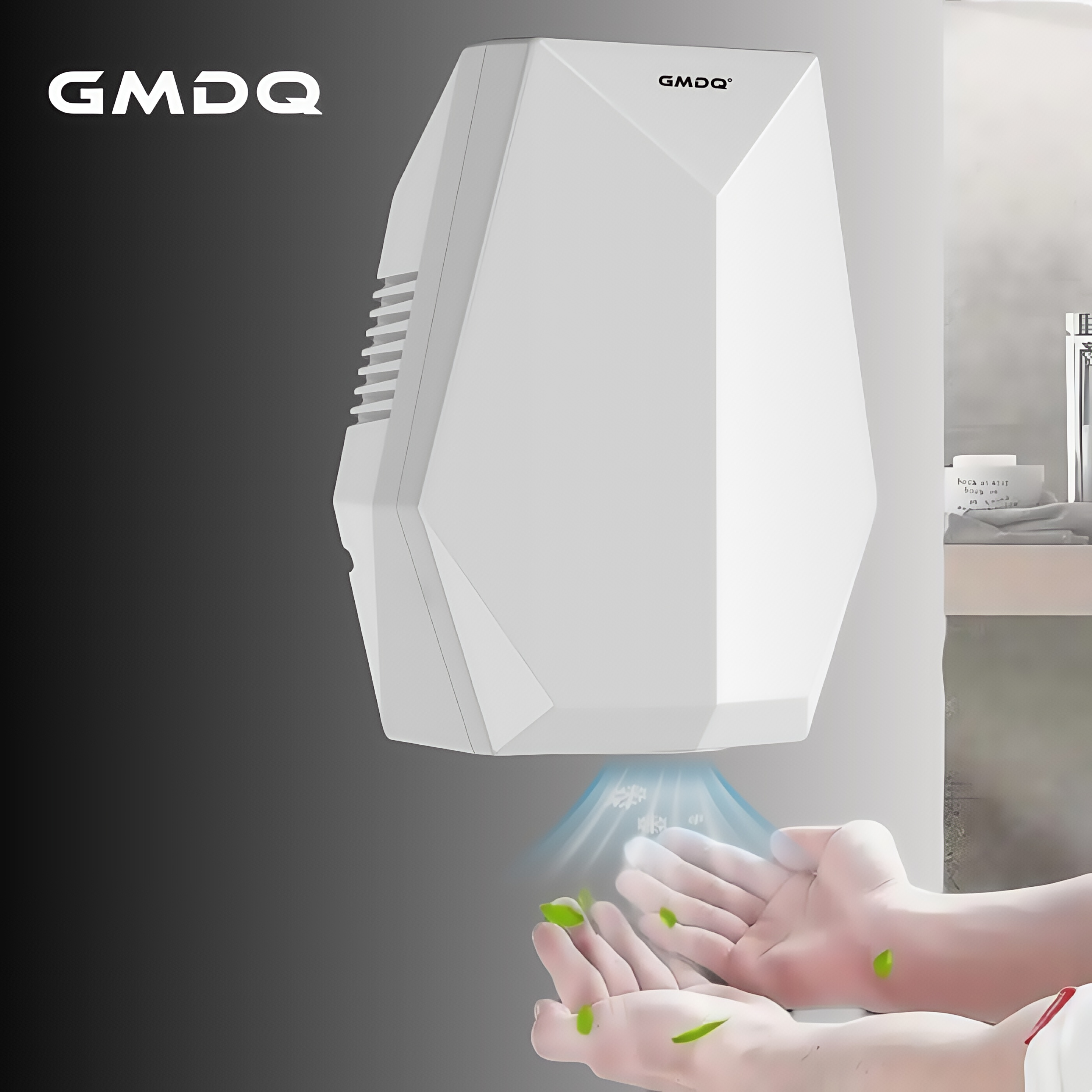 GMDQ 全自動センシング業務用ハンドドライヤー、英国規格 220V 高速温風ハンドドライヤー