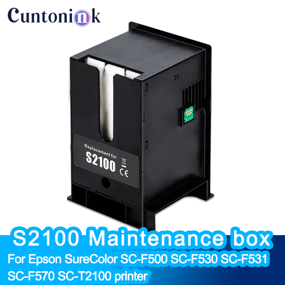 S2100 メンテナンスボックス Epson SureColor SC-F500 SC-F530 SC-F531 SC-F560 SC-F570 プリンター用の安定したチップが搭載されています