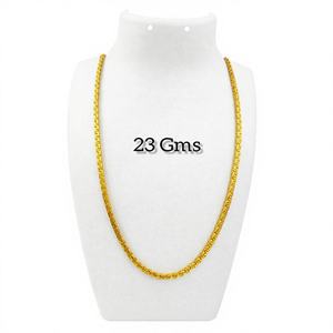 Luxury 22K Pure Gold Men's Classic Wedding, Party, and Bar Chain Set with High-Polish Textured Cylindrical Links—47-Piece Gift Set for Engagement