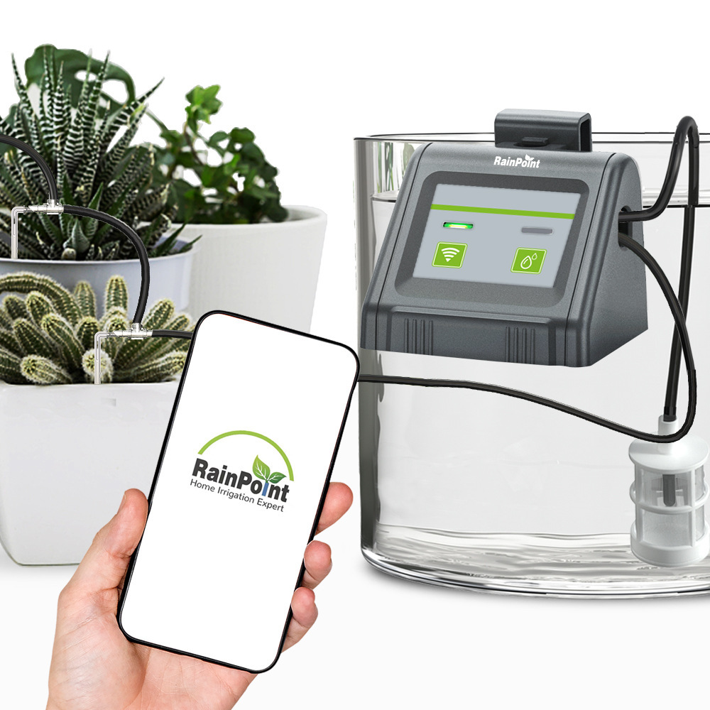 WIFI インテリジェント散水装置ダブルポンプ時限自動点滴灌漑システムリモートアプリコントローラガーデンテラス用