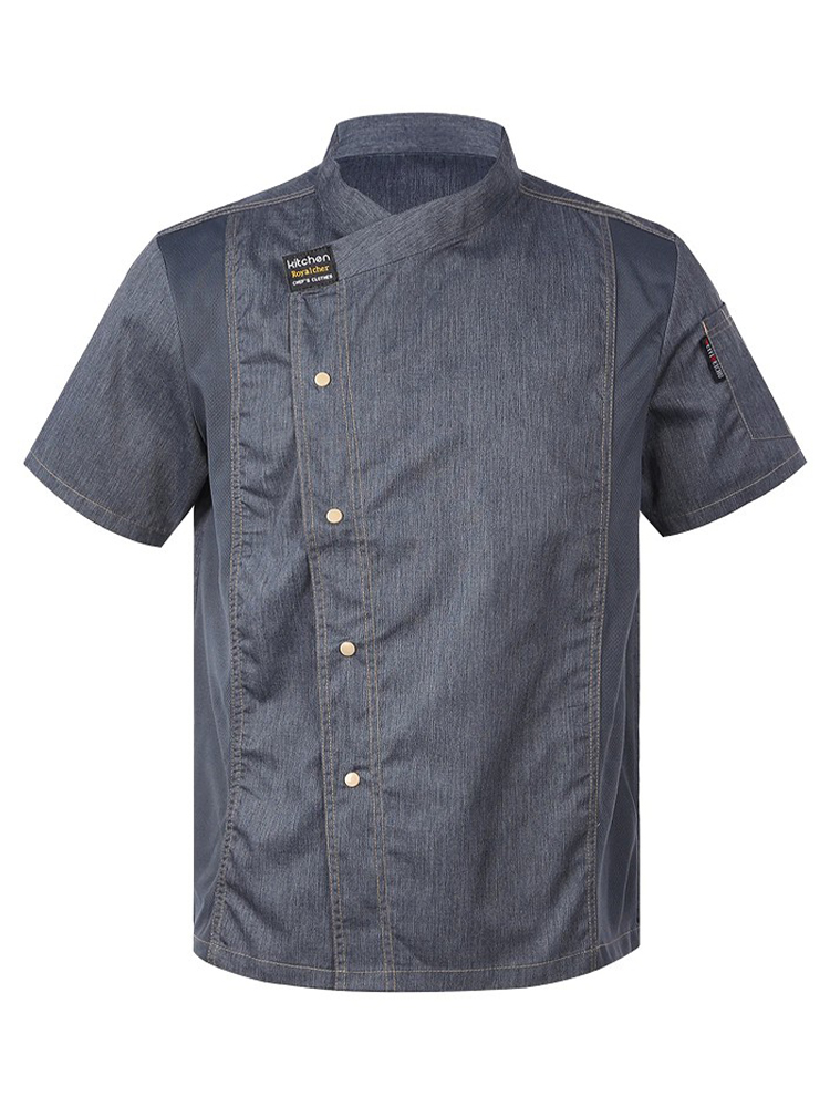 コックホテルレストラン食堂ケーキショップカフェシャツ調理衣装フードサービスキッチン作業服大人グレーシェフジャケットコート