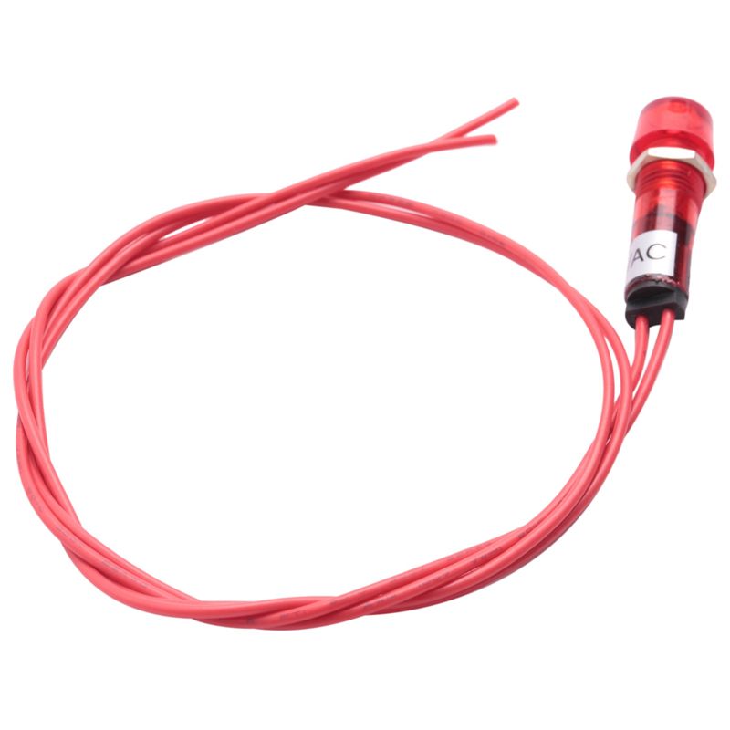ABJI-20X ネオンインジケーターパイロット信号ランプ赤色光 AC 250V W2 ワイヤー