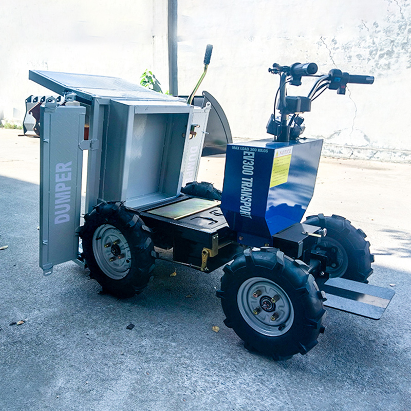 カスタマイズされた電気ミニダンパー 300 キロ耐荷重 4WD パワー手押し車建設庭農業用