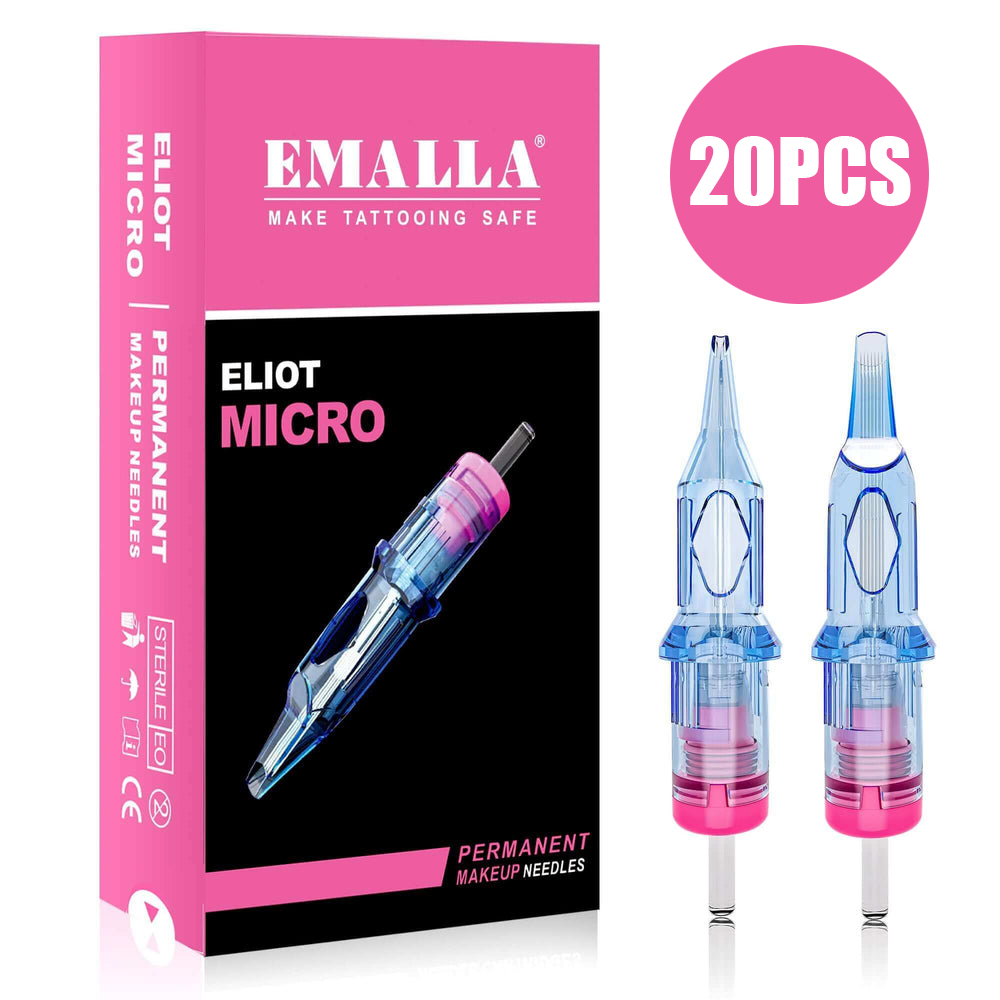 20 個 EMALLA エリオット PMU アートメイクタトゥーカートリッジ針眉毛アイライナーリップ Microblading SMP マシン針用