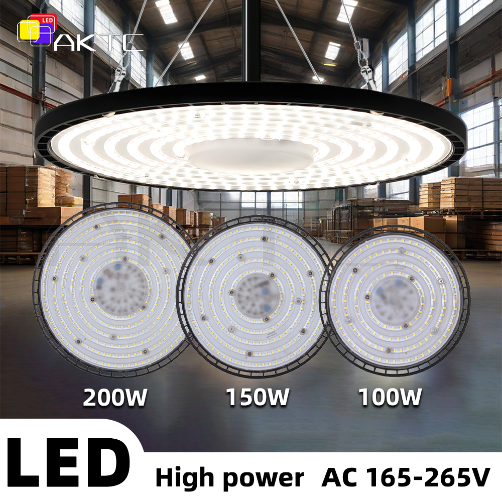ハイパワー LED 産業用鉱山/倉庫/天井照明 4000K ニュートラル 6500K ホワイト 100W 150W 200W AC165-265V 220V EU/AU プラグ UFO