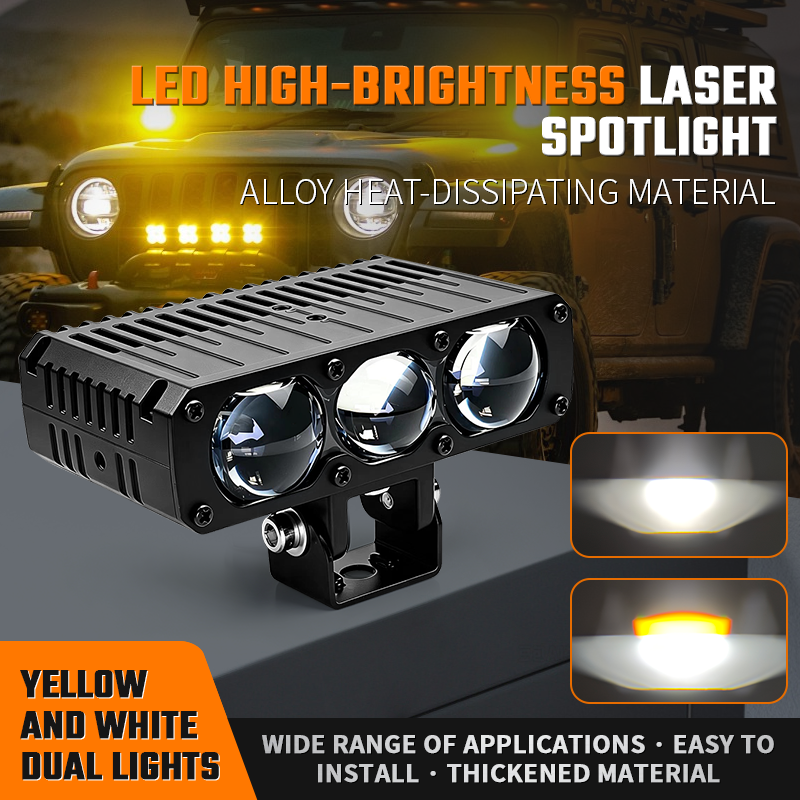 3 直接 LED ワークライトスポットライト 6000K 12V 24V ハイパワーグリルバンパーライト車オートバイオフロード 4x4 SUV ATV