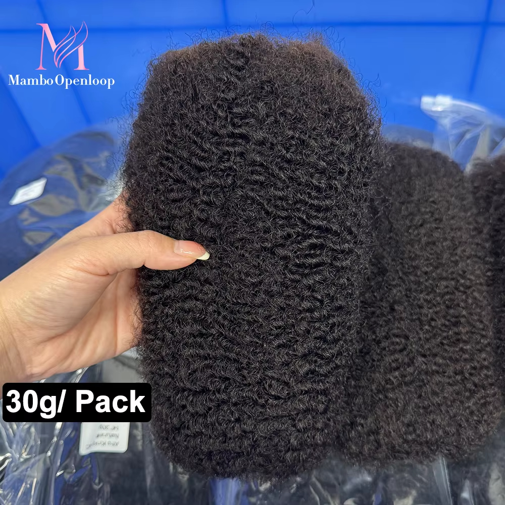 ナチュラルブラジル人アフロキンキーバルク人毛 Locs 編組レミーヘアバンドル 30 グラム/パック横糸なし QVR 4C アフロキンキー 10-18 インチ